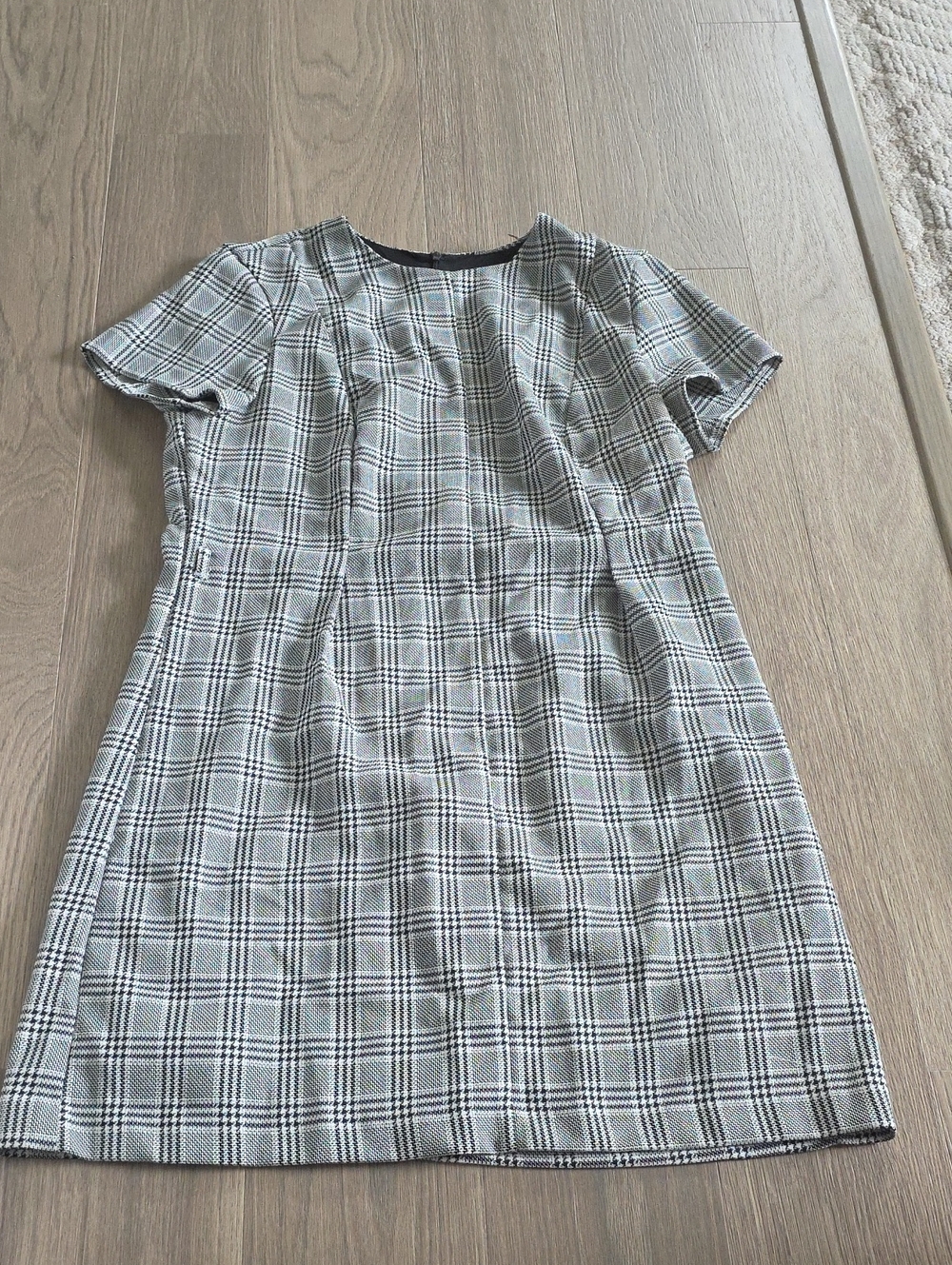 H&M Black and White Plaid Mini Dress